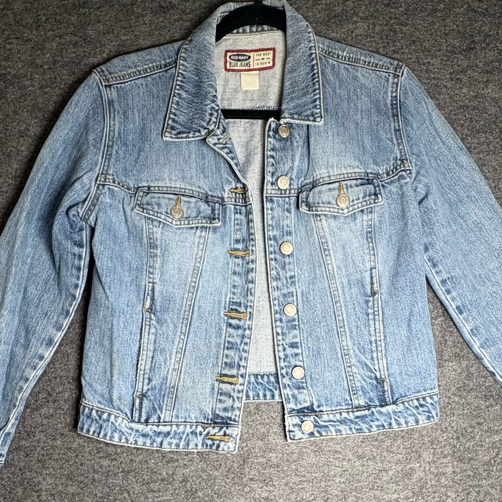 Woman’s Old Navy Blue Jeans Denim Jean Jacket Size Medium